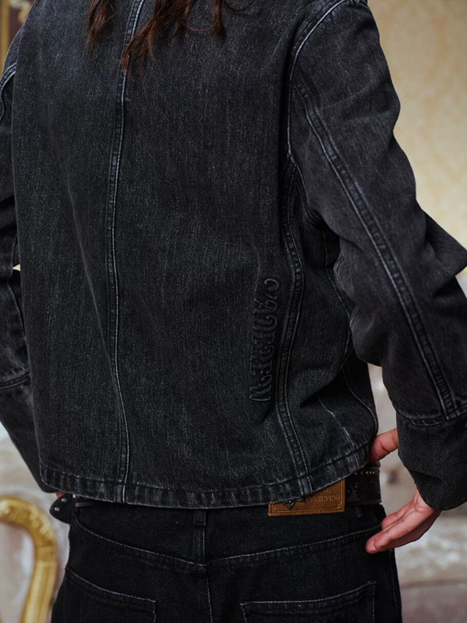 YADcrew Napoleon Washed Denim Jacket | Face 3 Face