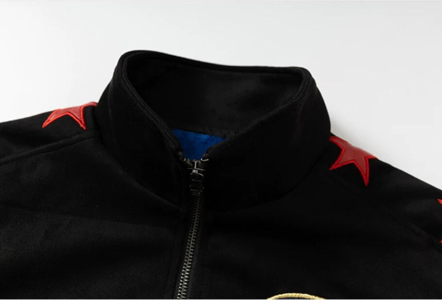 YADcrew Star Patch Sleeve Track Jacket | Face 3 Face