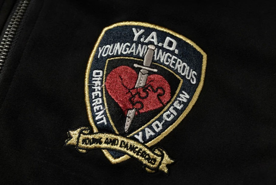 YADcrew Star Patch Sleeve Track Jacket | Face 3 Face