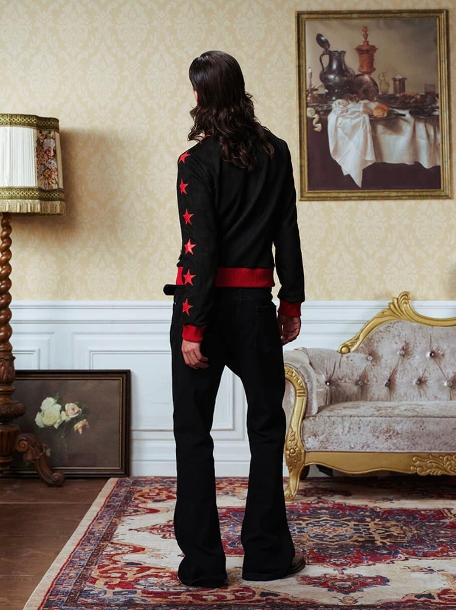 YADcrew Star Patch Sleeve Track Jacket | Face 3 Face