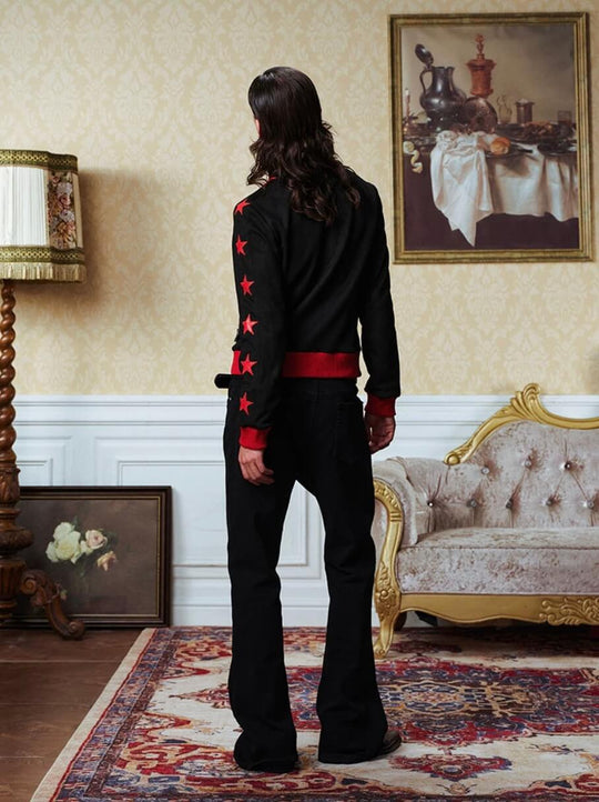 YADcrew Star Patch Sleeve Track Jacket | Face 3 Face