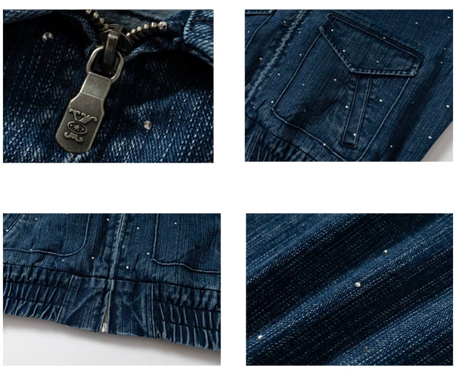 YADcrew All Over Starry Sky Rhinestone Denim Jacket | Face 3 Face