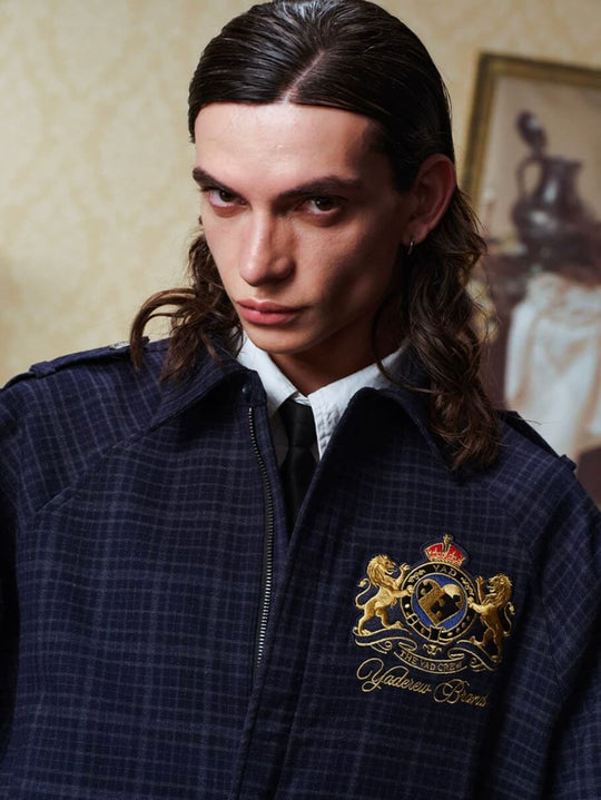 YADcrew Waist Belt Plaid Epaulet Jacket | Face 3 Face