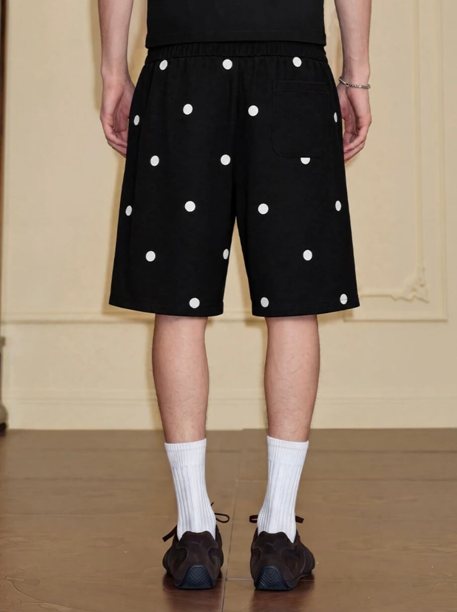 YADcrew Polka Dot Print Sweat Shorts | Face 3 Face