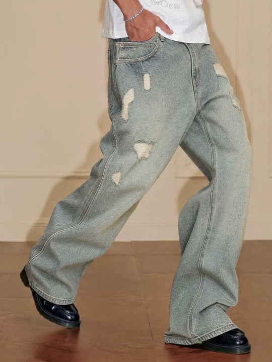 YADcrew Vintage Washed Ripped Jeans | Face 3 Face