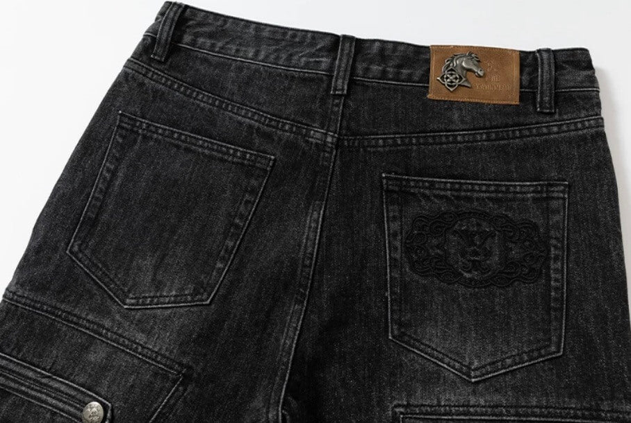 YADcrew Side Napoleon Strap Washed Jeans | Face 3 Face