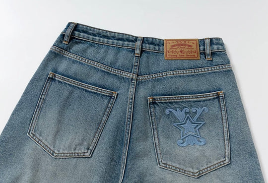 YADcrew Multi Star Studded Cutoff Denim Shorts | Face 3 Face