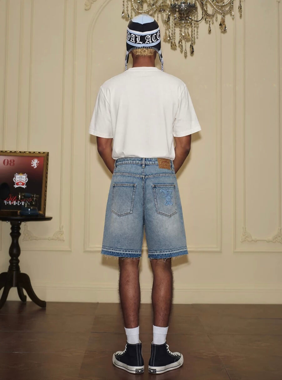 YADcrew Multi Star Studded Cutoff Denim Shorts | Face 3 Face