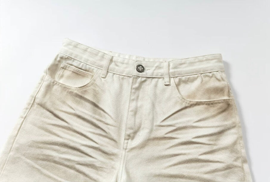 YADcrew White 3D Whisker Washed Jeans | Face 3 Face