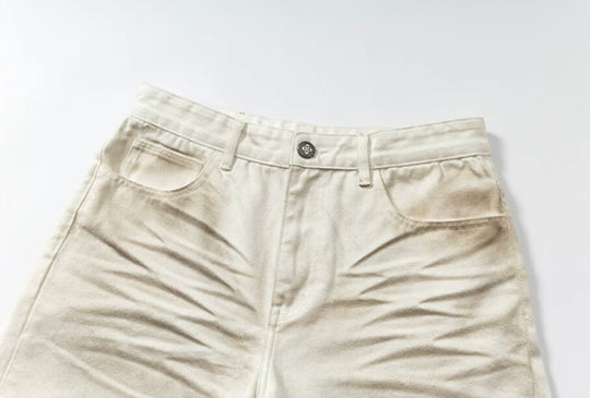 YADcrew White 3D Whisker Washed Jeans | Face 3 Face