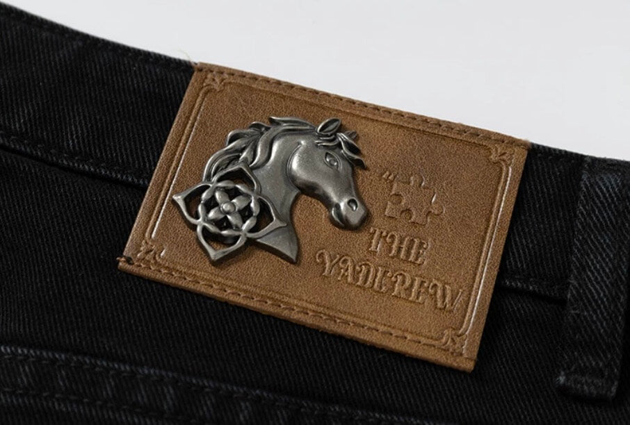 YADcrew Black Star Studded Washed Jeans | Face 3 Face