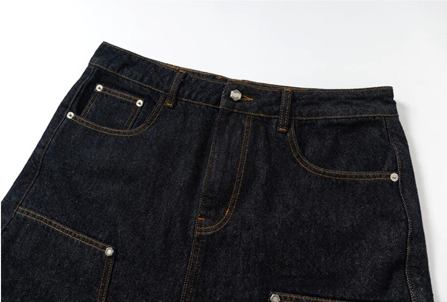 YADcrew Studded Double Knee Painter Jeans | Face 3 Face