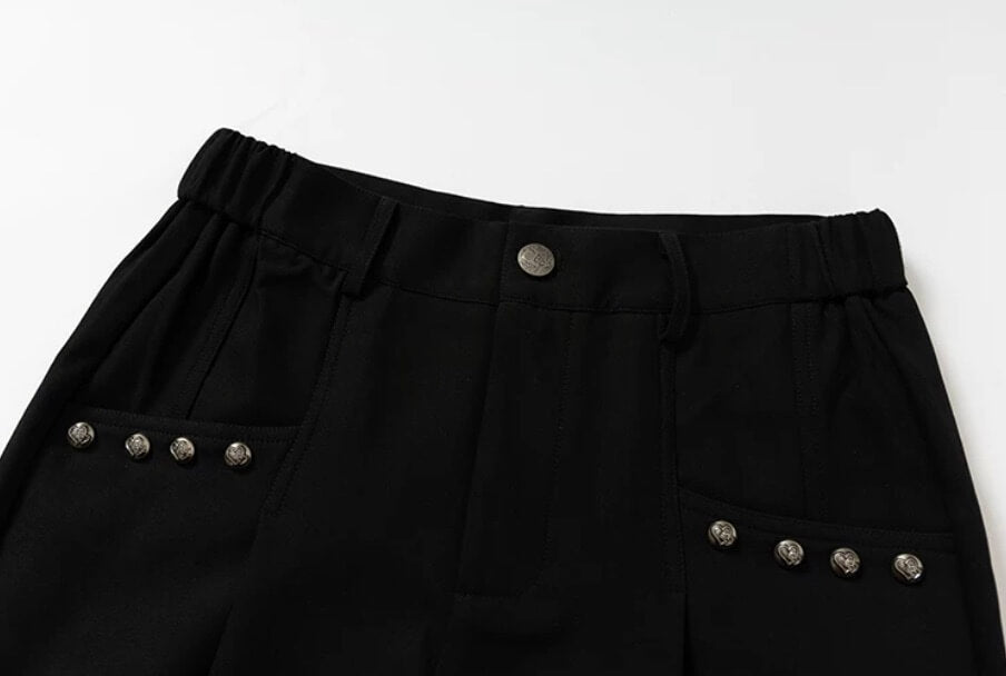 YADcrew Studded Pleated Flared Pants | Face 3 Face