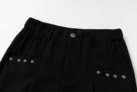 YADcrew Studded Pleated Flared Pants | Face 3 Face