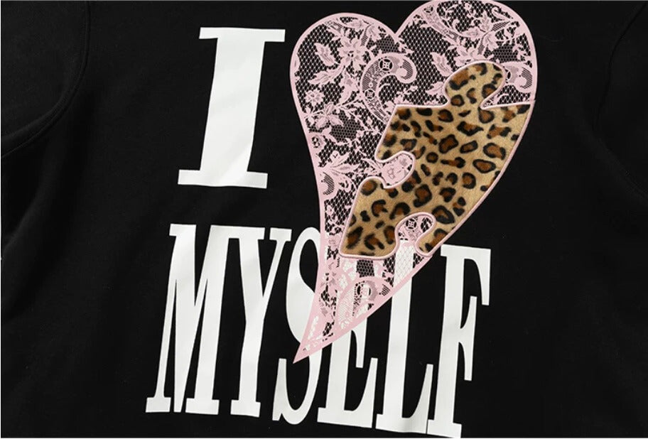 YADcrew Lace Leopard Heart Hoodie | Face 3 Face