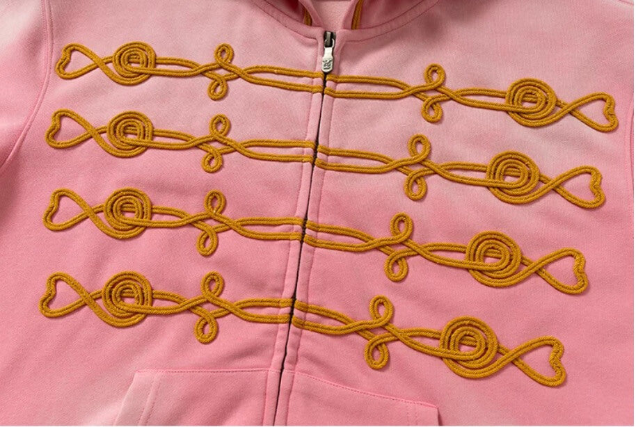 YADcrew Napoleon Rope Stitch Washed Zip Up Hoodie | Face 3 Face