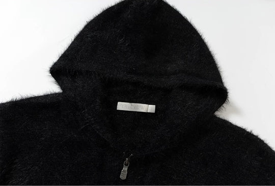 YADcrew Napoleon Mohair Zip Up Hoodie | Face 3 Face