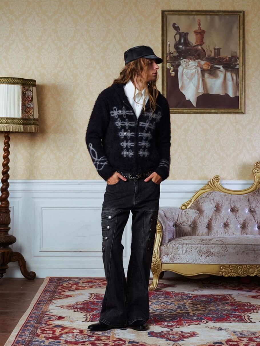 YADcrew Napoleon Mohair Zip Up Hoodie | Face 3 Face
