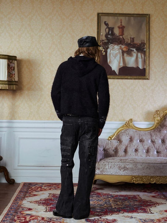 YADcrew Napoleon Mohair Zip Up Hoodie | Face 3 Face