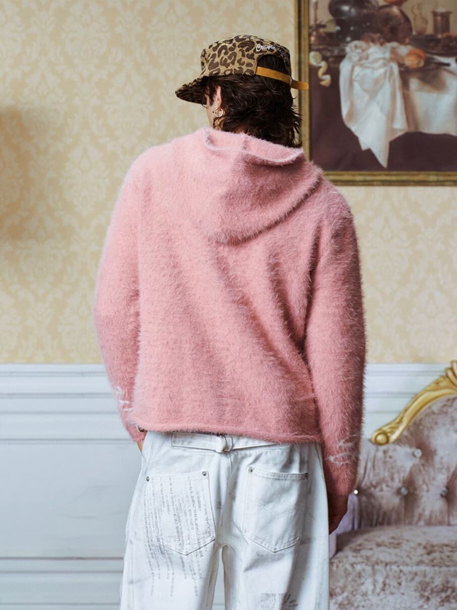 YADcrew Napoleon Mohair Zip Up Hoodie | Face 3 Face