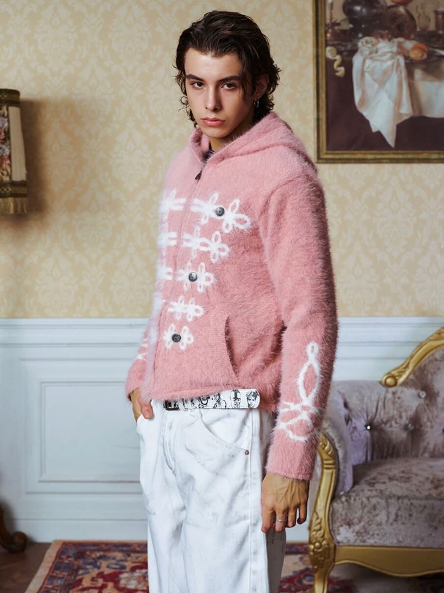 YADcrew Napoleon Mohair Zip Up Hoodie | Face 3 Face