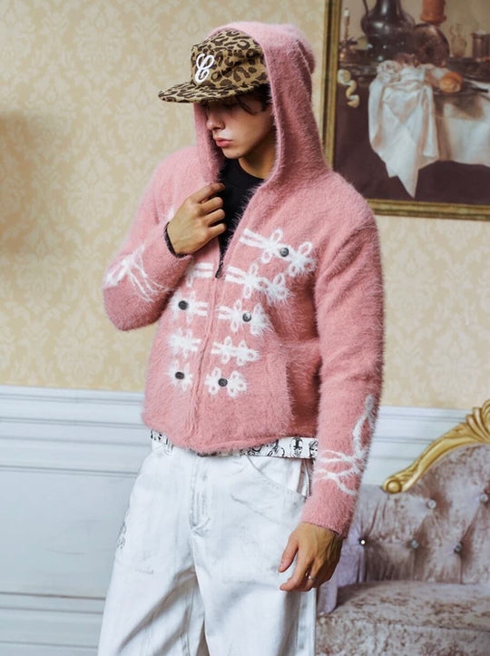 YADcrew Napoleon Mohair Zip Up Hoodie | Face 3 Face