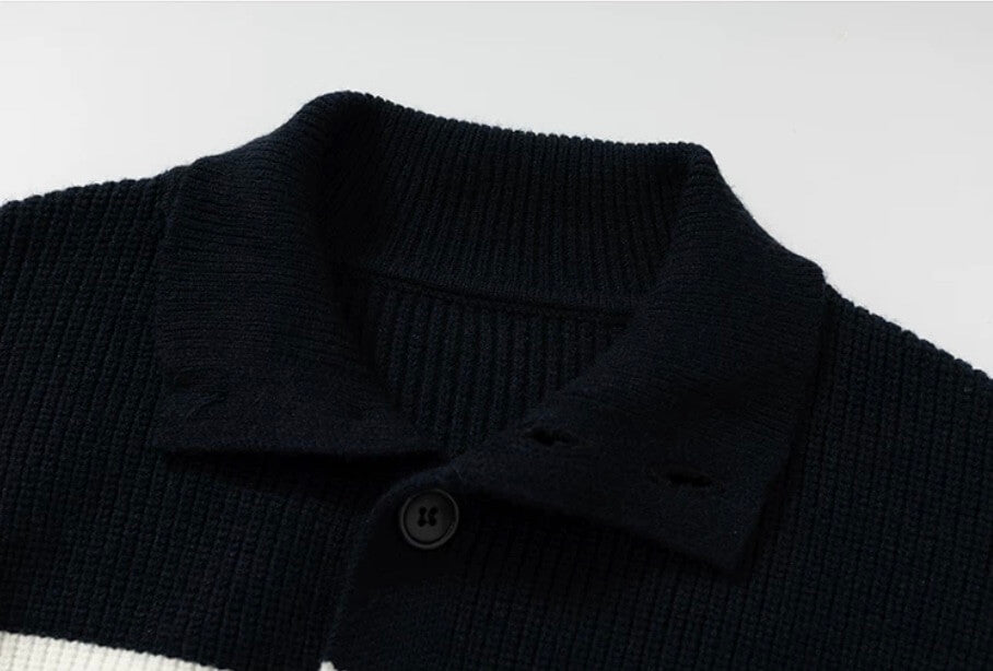 YADcrew Heart Embroidered Striped Knit Cardigan | Face 3 Face
