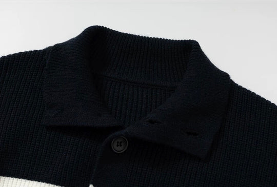 YADcrew Heart Embroidered Striped Knit Cardigan | Face 3 Face