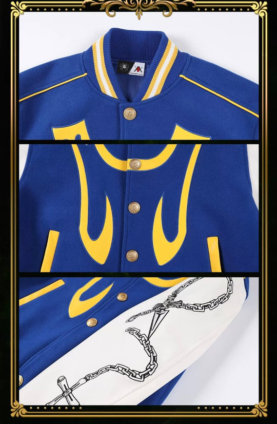 MEDM × HUNTER×HUNTER Kurapika PU Leather Varsity Jacket