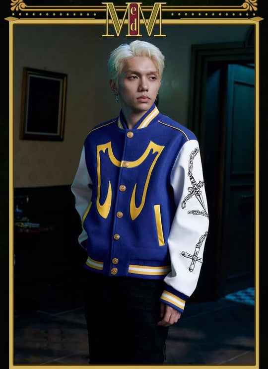 MEDM × HUNTER×HUNTER Kurapika PU Leather Varsity Jacket