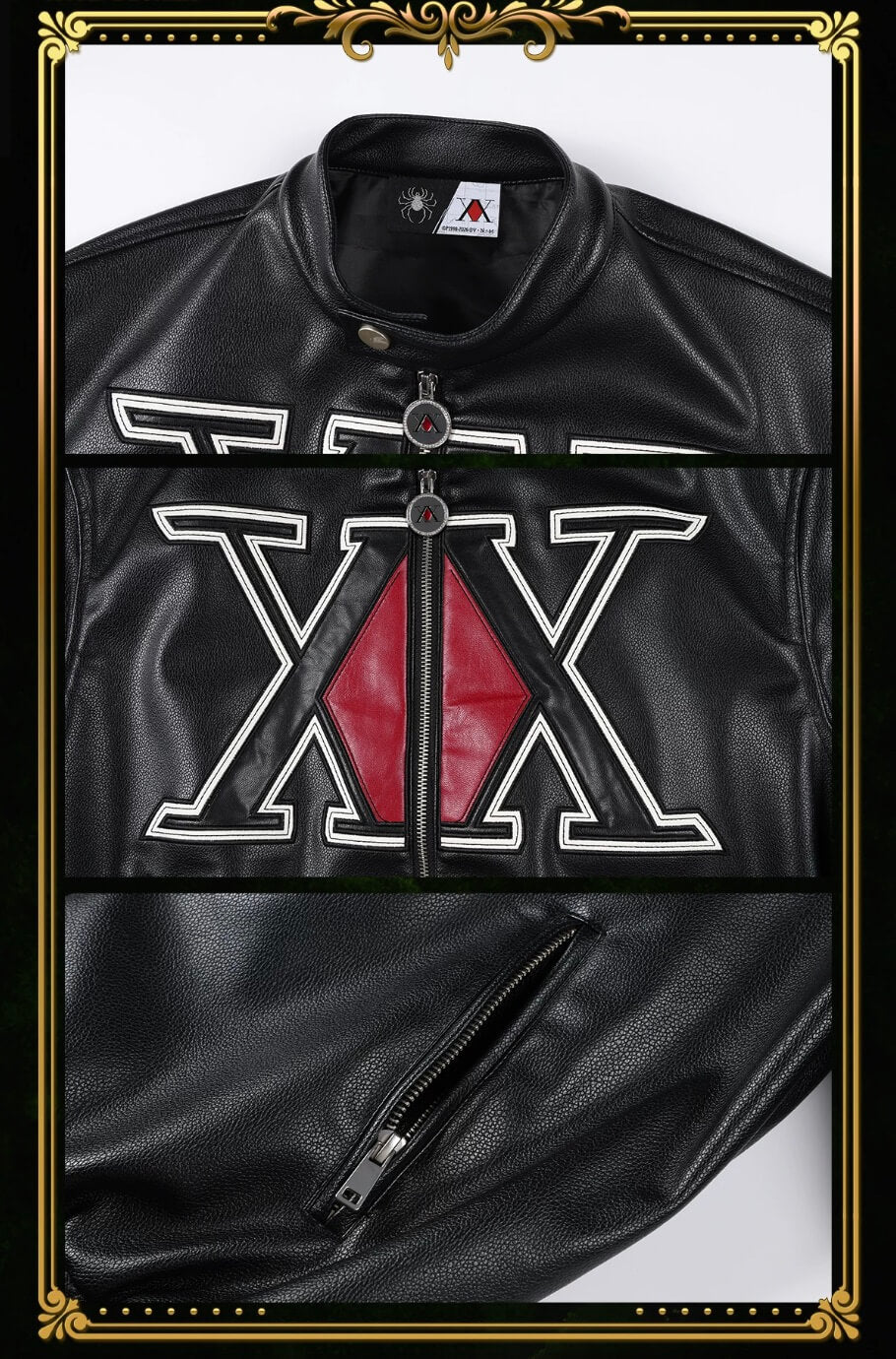 MEDM × HUNTER×HUNTER Hunter Association Logo PU Leather Jacket