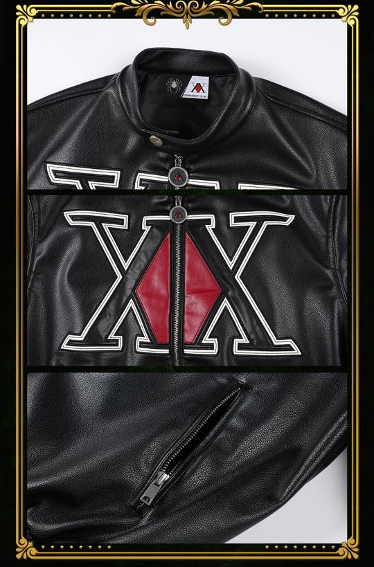 MEDM × HUNTER×HUNTER Hunter Association Logo PU Leather Jacket