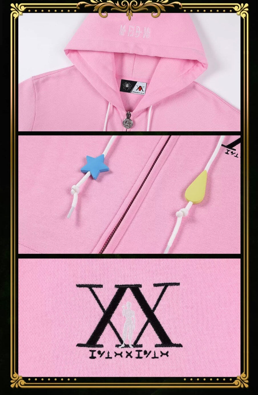 MEDM × HUNTER×HUNTER Character Icon Zip Up Hoodie | Face 3 Face