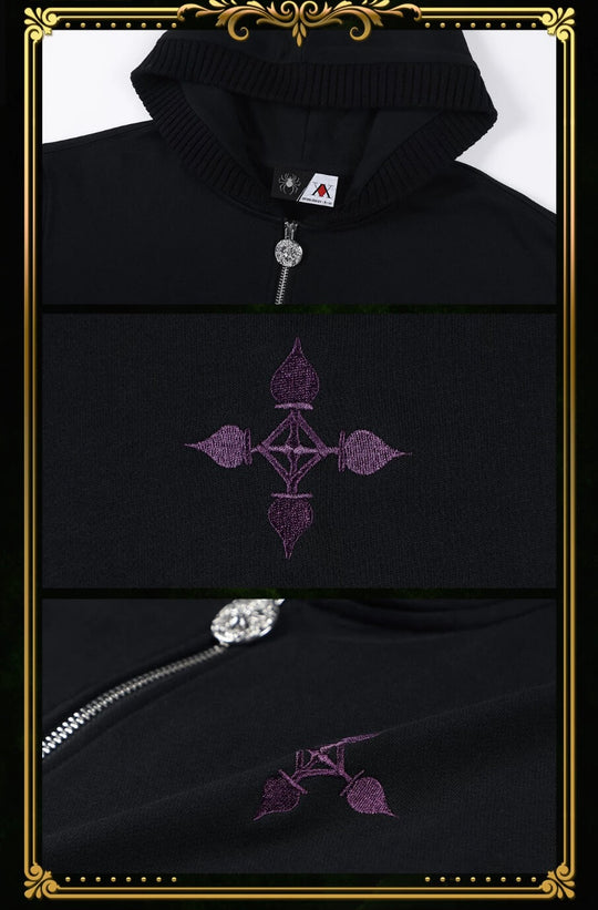 MEDM × HUNTER×HUNTER Character Icon Knit Rib Zip Up Hoodie | Face 3 Face