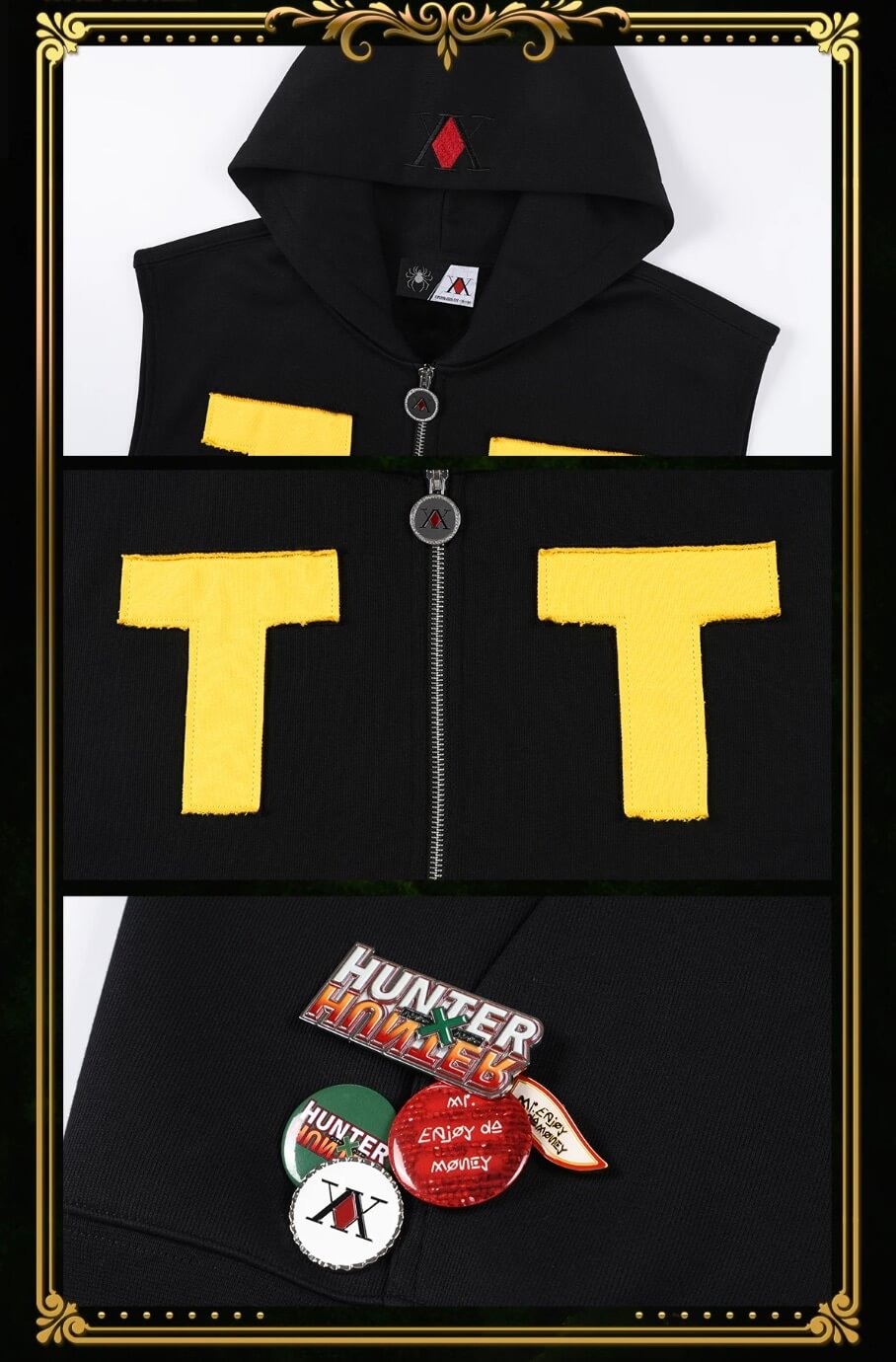 MEDM × HUNTER×HUNTER Killua TT Sleeveless Zip Up Hoodie | Face 3 Face