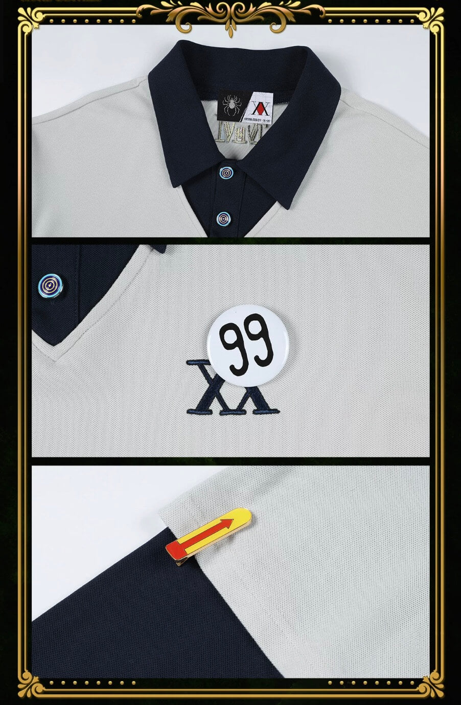 MEDM × HUNTER×HUNTER Killua Layered Long Sleeve Polo Shirt | Face 3 Face