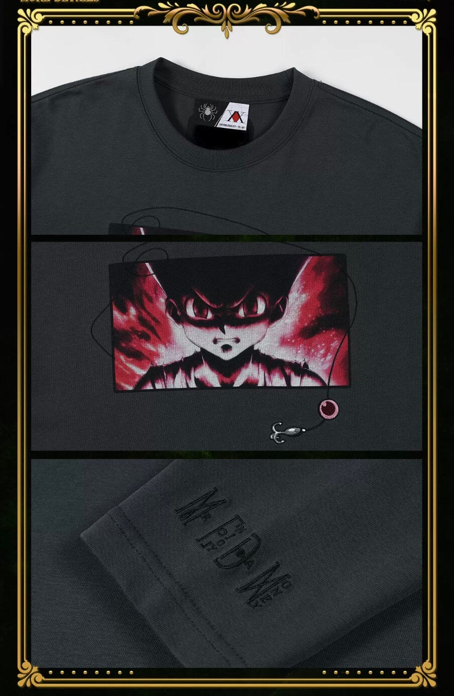 MEDM × HUNTER×HUNTER Character Print Embroidered Long Sleeve Tee | Face 3 Face