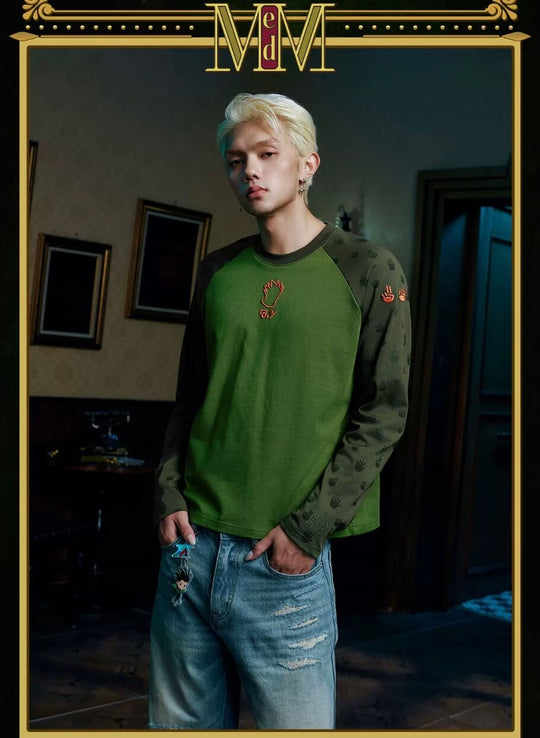 MEDM × HUNTER×HUNTER All Over Character Icon Raglan Long Sleeve Tee | Face 3 Face