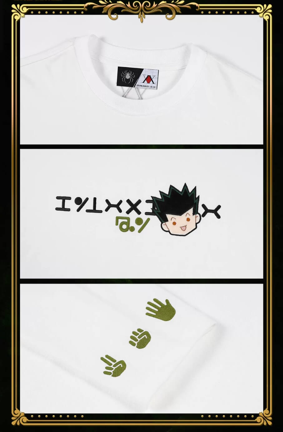 MEDM × HUNTER×HUNTER Character Embroidered Patch Long Sleeve Tee | Face 3 Face