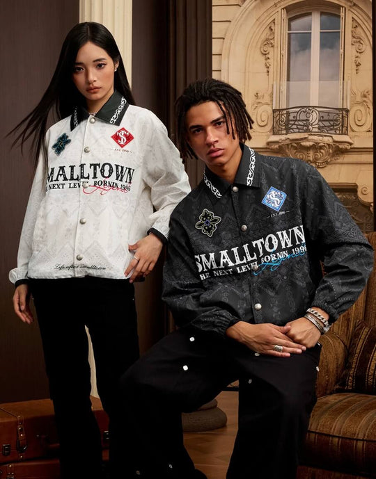 Small Town Kid All Over Ethnic Pattern Coach Jacket | Face 3 Face