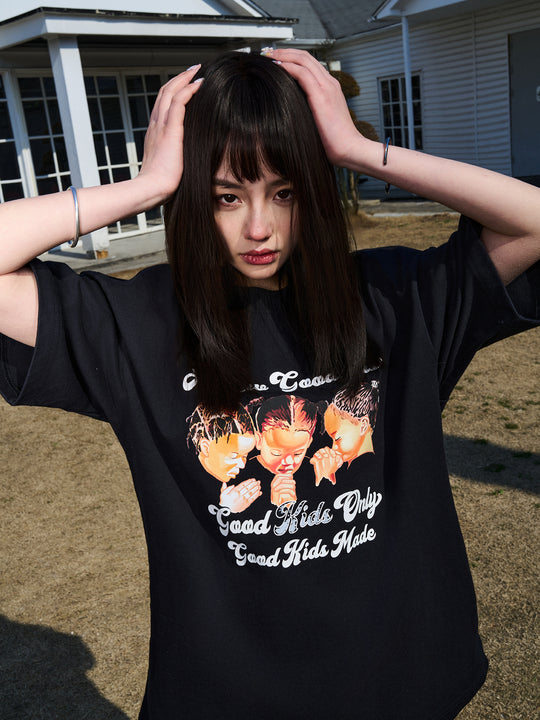 AFGK Three Kids Prayer Logo Tee