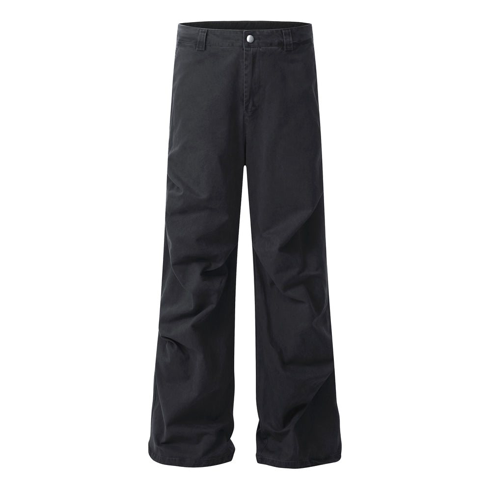 F3F Select Navy Blue Pleated Casual Pants | Face 3 Face