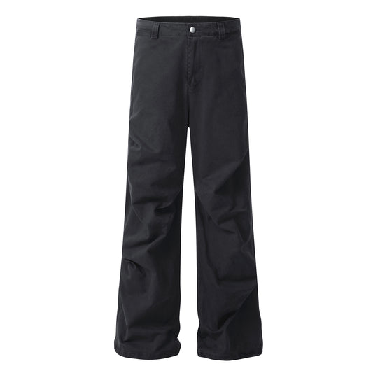 F3F Select Navy Blue Pleated Casual Pants | Face 3 Face