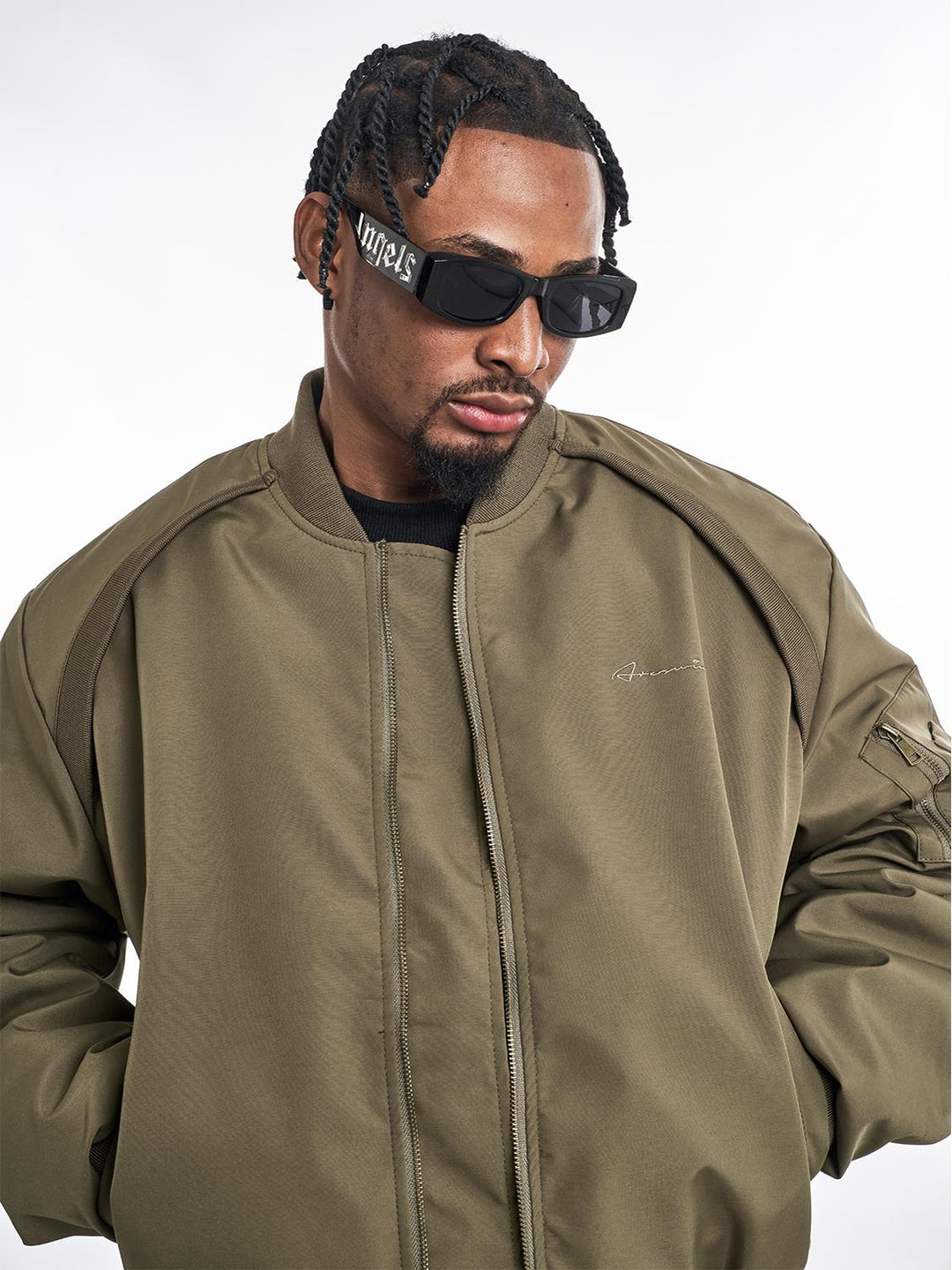 F3F Select Rib Knit Design MA-1 Bomber Flight Jacket | Face 3 Face