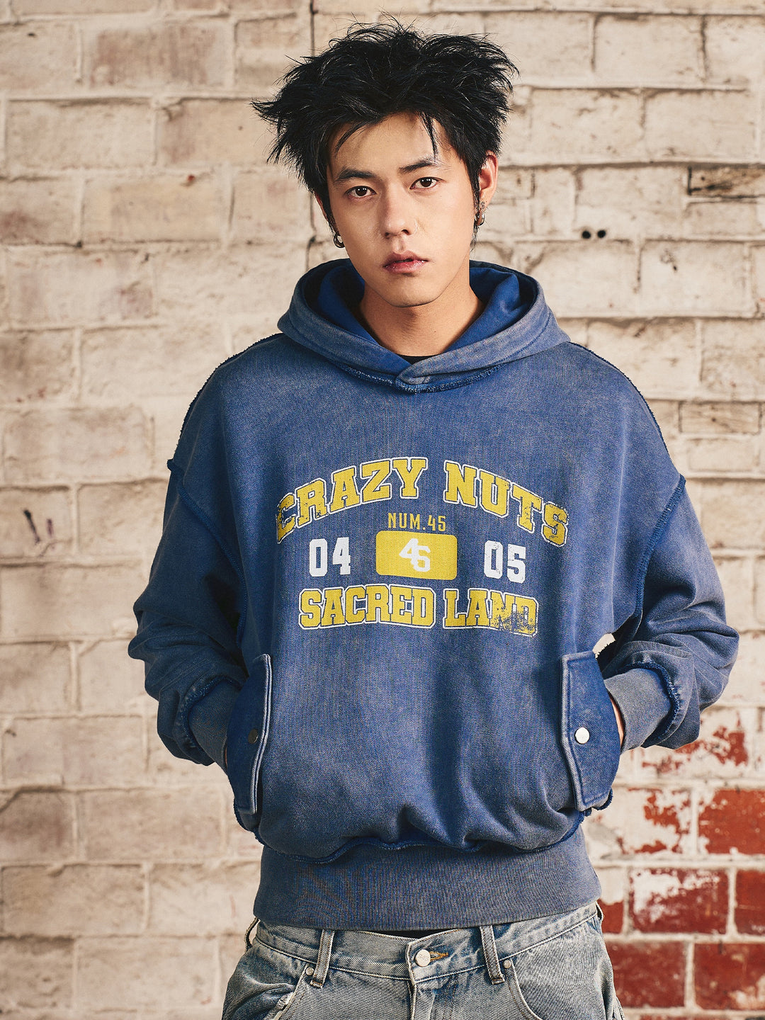 S45 Thread Destruction Washed Hoodie | Face 3 Face