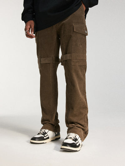 DICETINY Corduroy Leg Zip Work Cargo Jeans | Face 3 Face