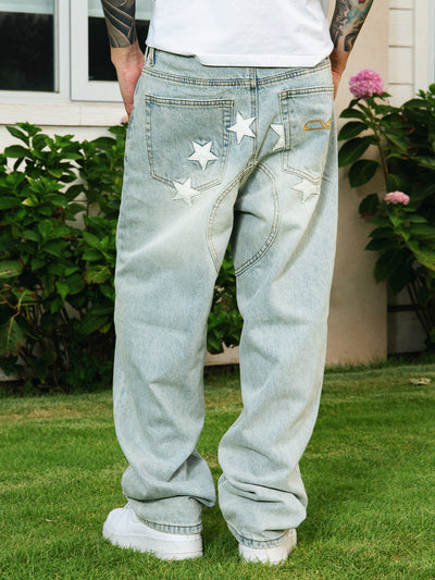 S45 Star Patch Washed Jeans | Face 3 Face