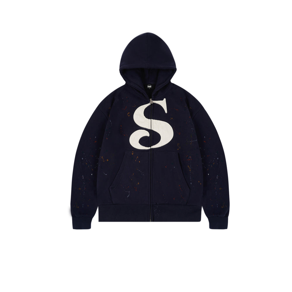 S45 Large S Logo Ink Splash Zip Up Hoodie | Face 3 Face