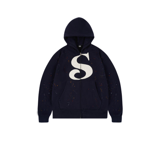 S45 Large S Logo Ink Splash Zip Up Hoodie | Face 3 Face