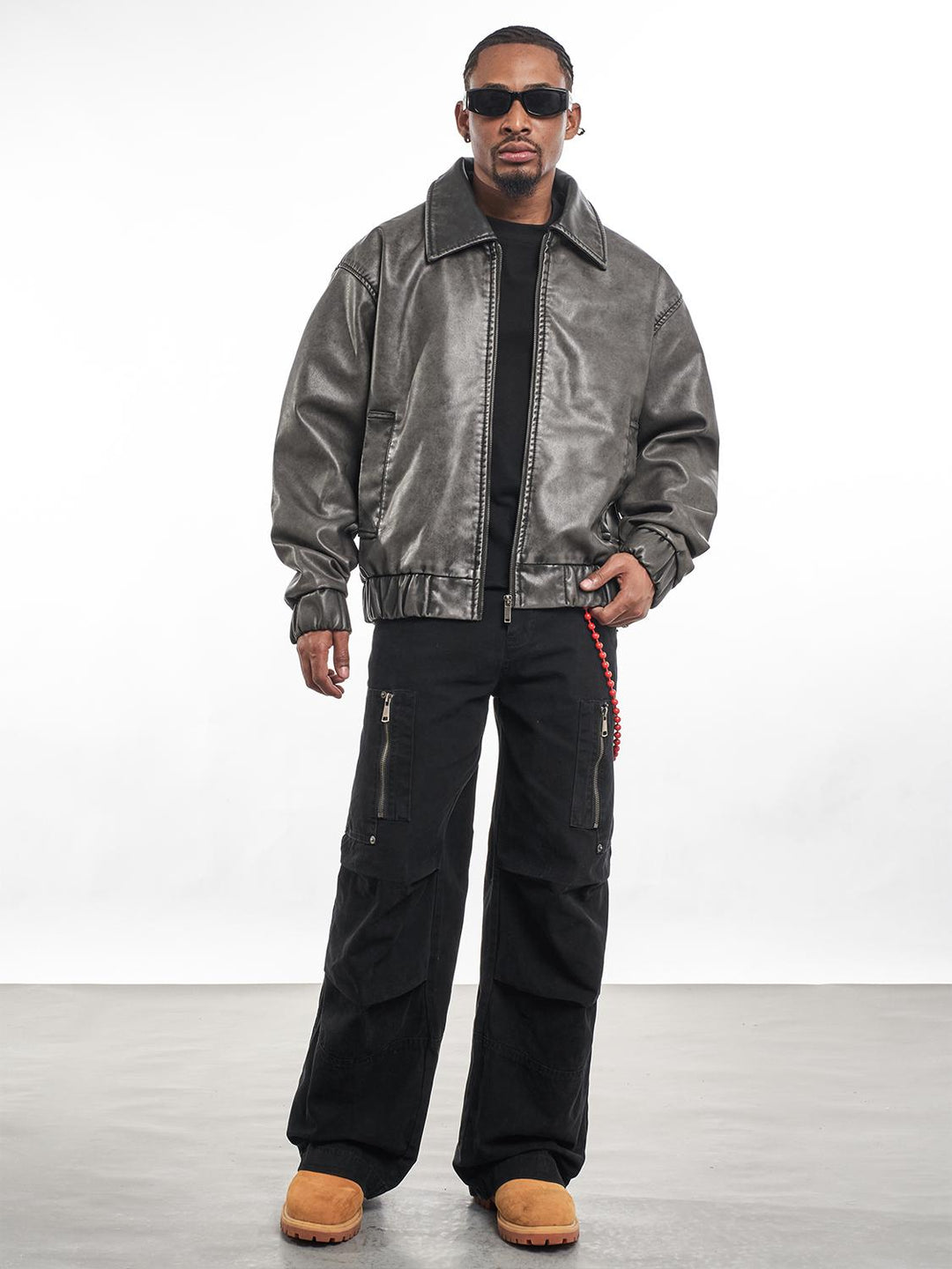 F3F Select Vintage PU Leather Zip Up Jacket | Face 3 Face